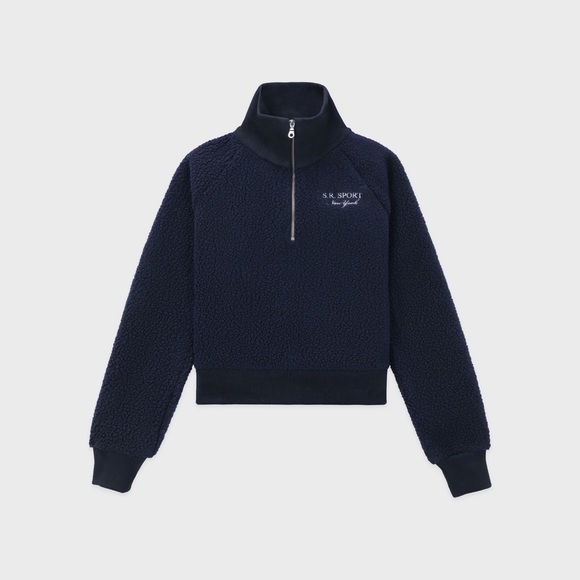 Sporty & Rich Sherpa Quarter Zip Pullover - Picture 2 of 6
